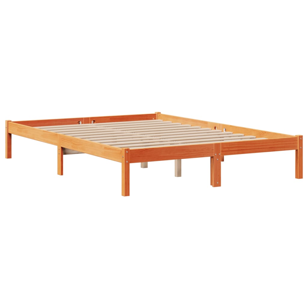 Krevet s regalom za knjige bez madraca 160x200 cm od borovine