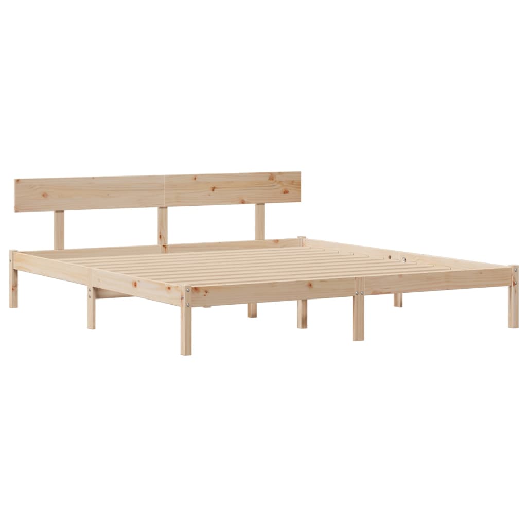 Krevet s regalom za knjige bez madraca 180x200 cm od borovine