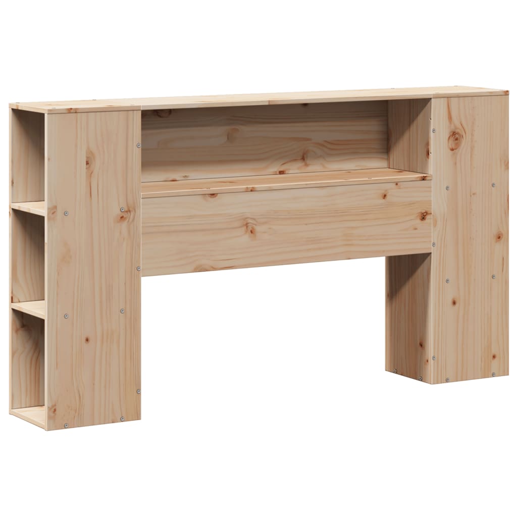Krevet s regalom za knjige bez madraca 135x190 cm od borovine