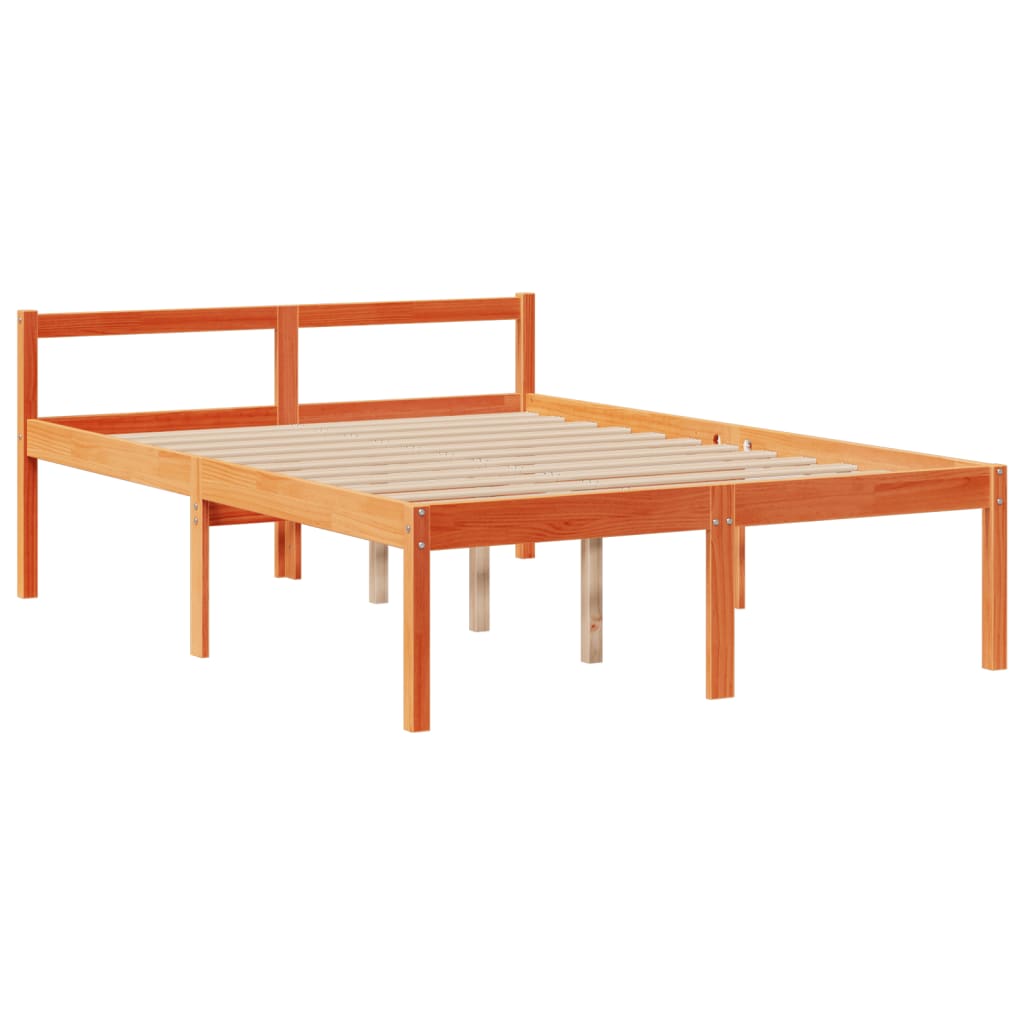 Krevet s regalom za knjige bez madraca 160x200 cm od borovine