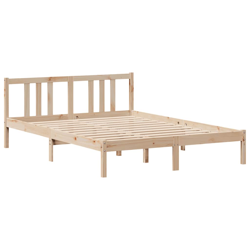 Krevet s regalom za knjige bez madraca 135x190 cm od borovine