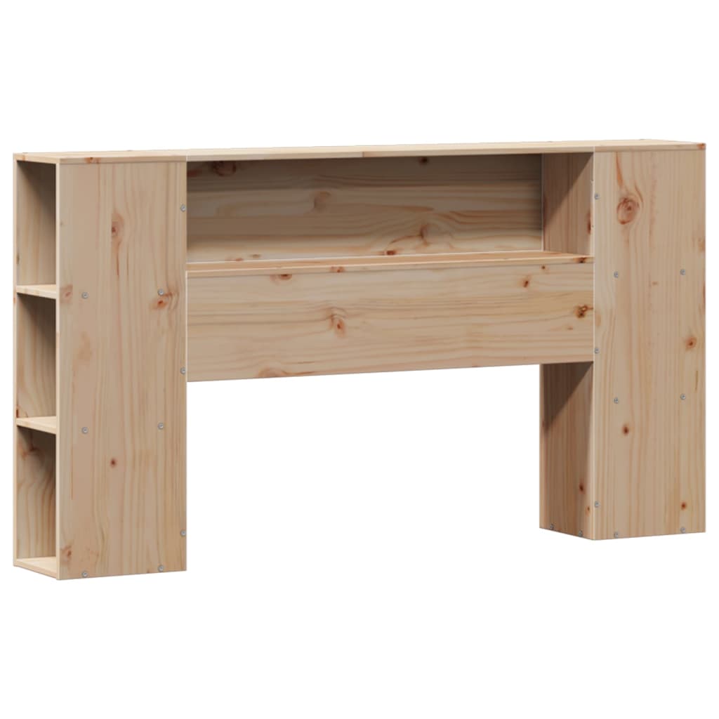 Krevet s regalom za knjige bez madraca 135x190 cm od borovine