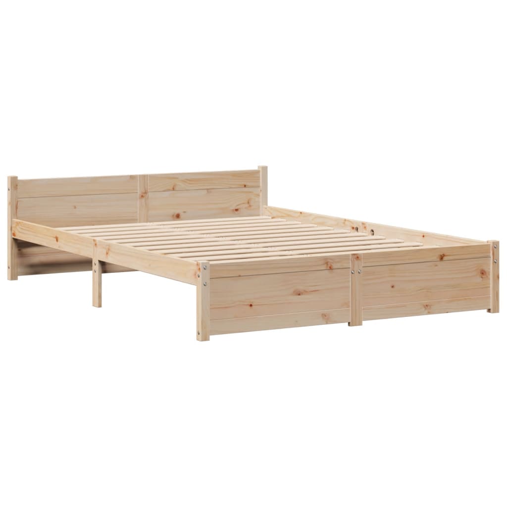 Krevet s regalom za knjige bez madraca 135x190 cm od borovine