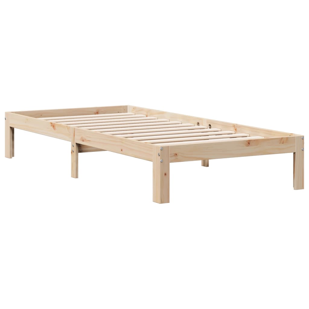 Krevet s regalom za knjige bez madraca 100x200 cm borovina