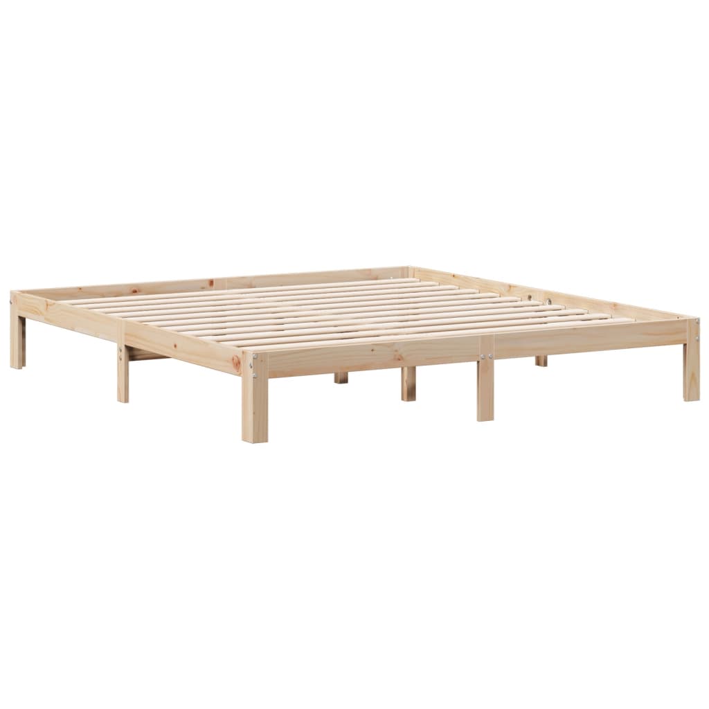 Krevet s regalom za knjige bez madraca 180x200 cm od borovine