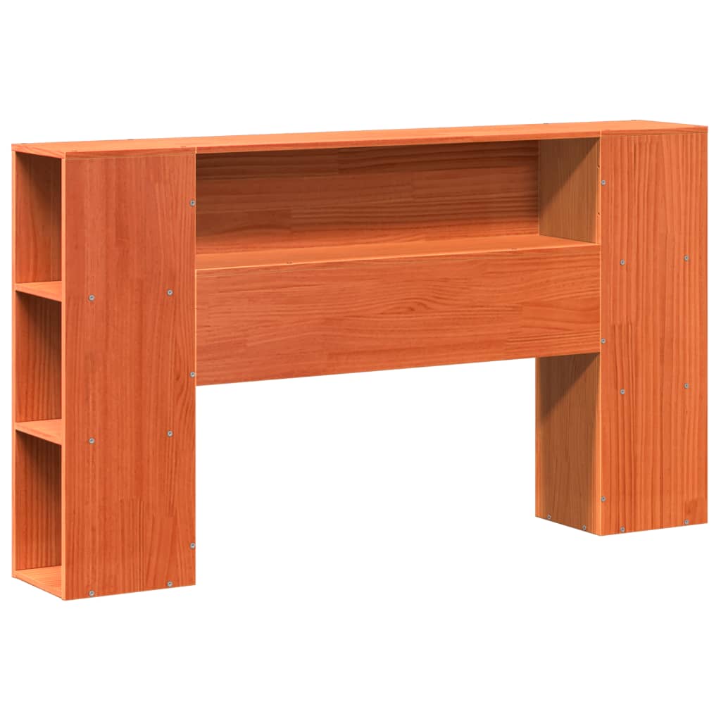 Krevet s regalom za knjige bez madraca 140 x 190 cm od borovine