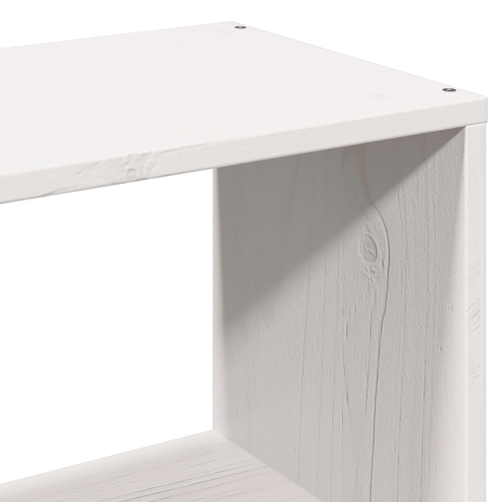 Krevet s regalom z knjige bez madraca bijeli 140x190cm borovina
