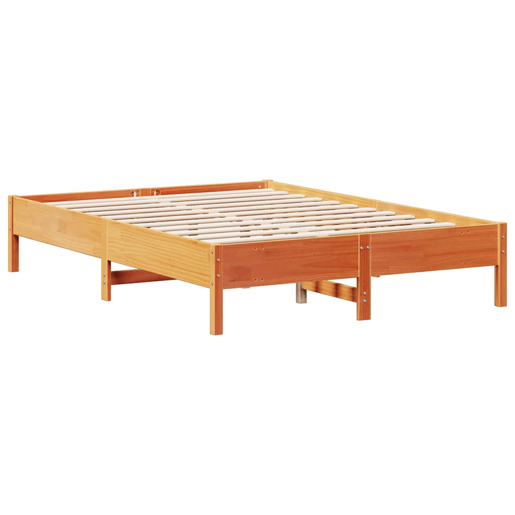 Krevet s regalom za knjige bez madraca 160x200 cm od borovine