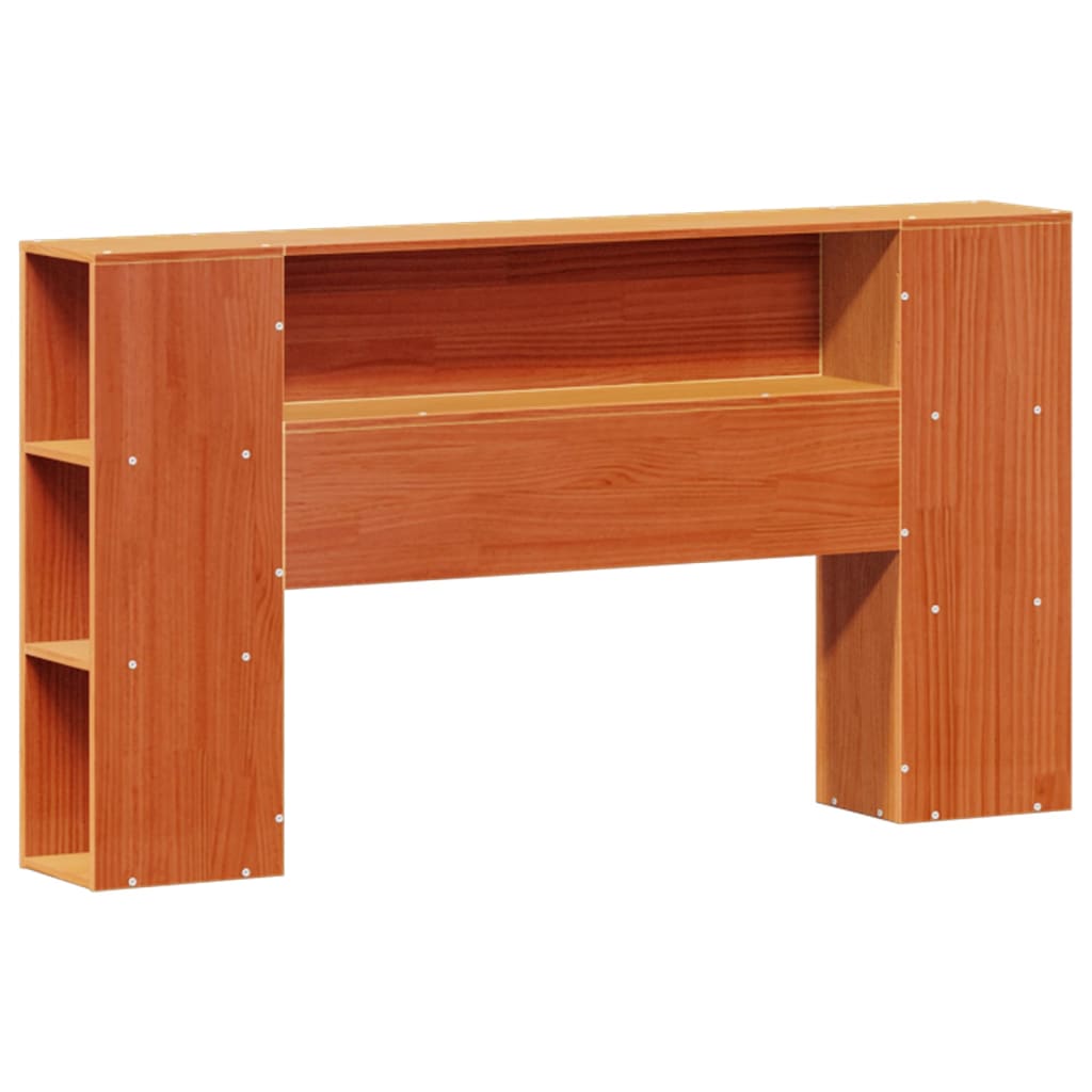 Krevet s regalom za knjige bez madraca 140 x 190 cm od borovine