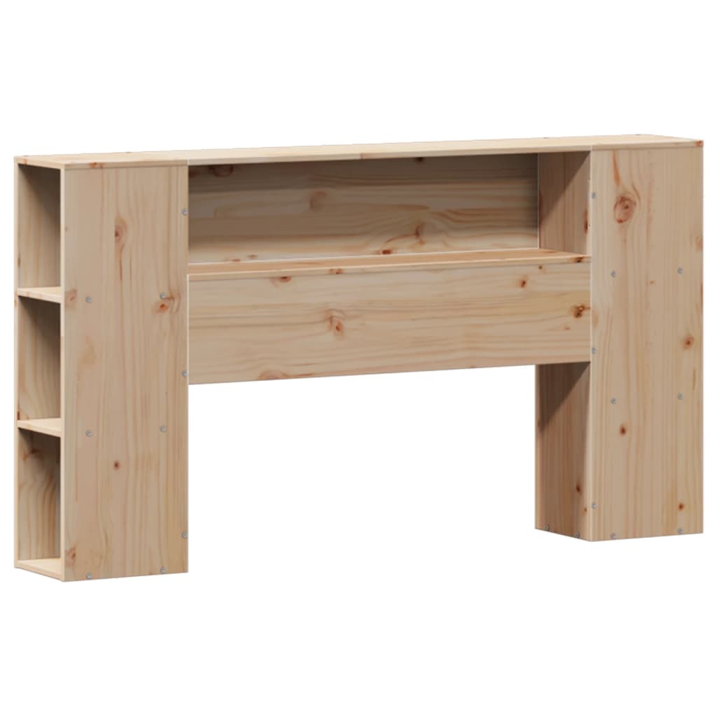 Krevet s regalom za knjige bez madraca 135x190 cm od borovine