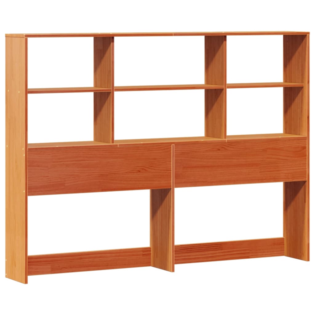 Krevet s regalom za knjige bez madraca 140 x 190 cm od borovine