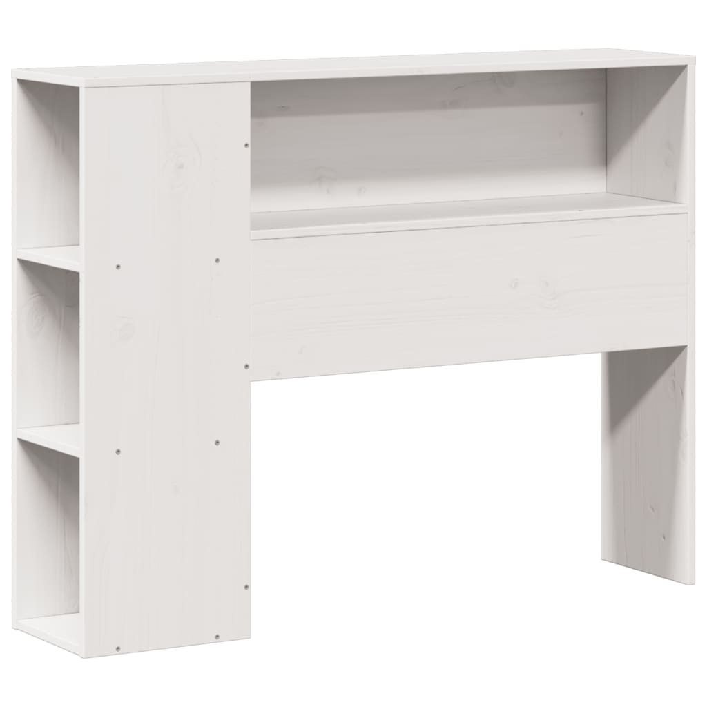Krevet s regalom za knjige bez madraca bijeli 75x190cm borovina