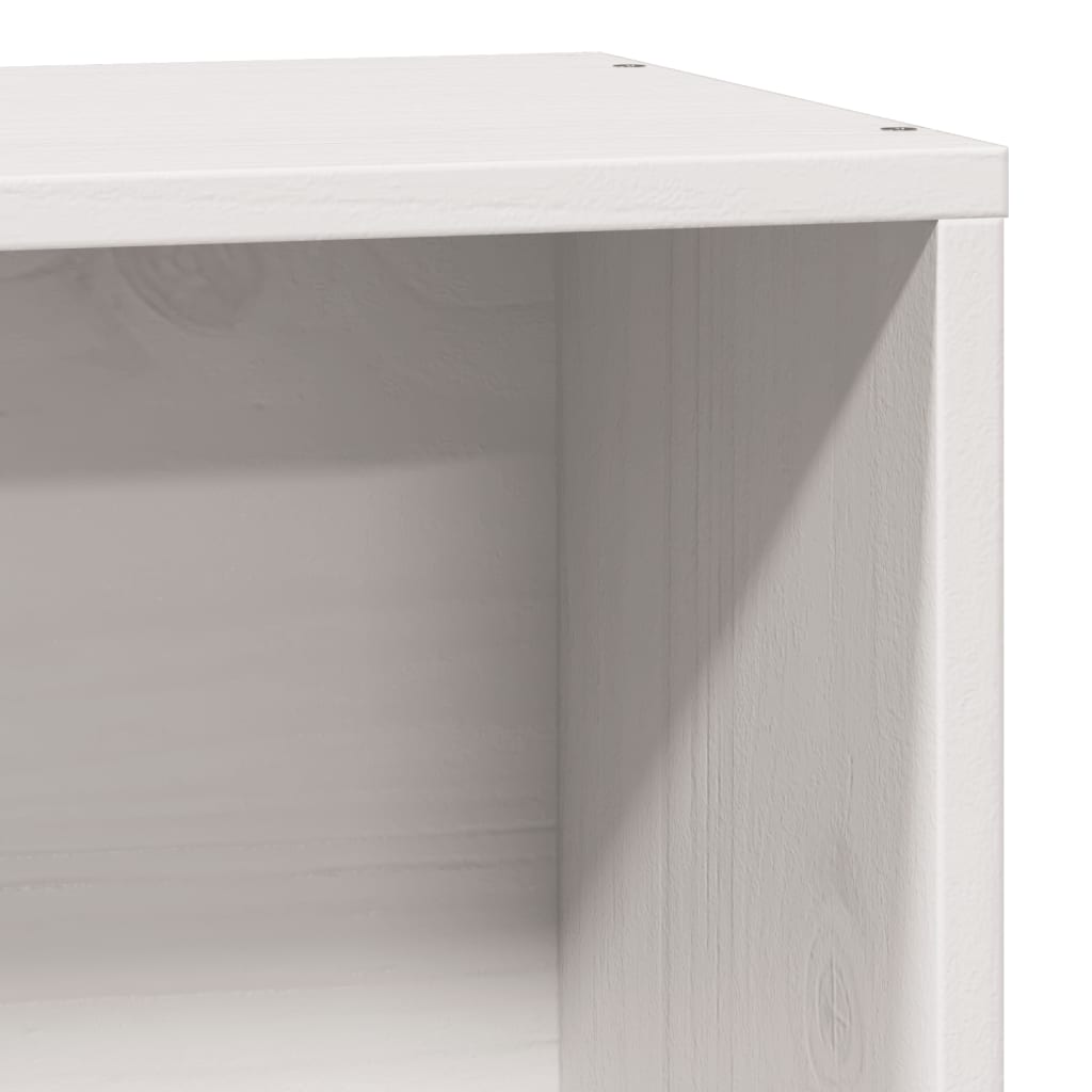Krevet s regalom za knjige bez madraca bijeli 75x190cm borovina