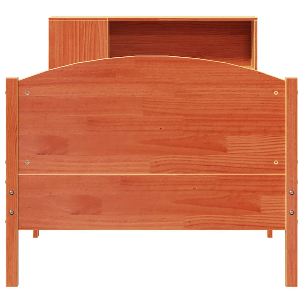 Krevet s regalom za knjige bez madraca 75 x 190 cm od borovine