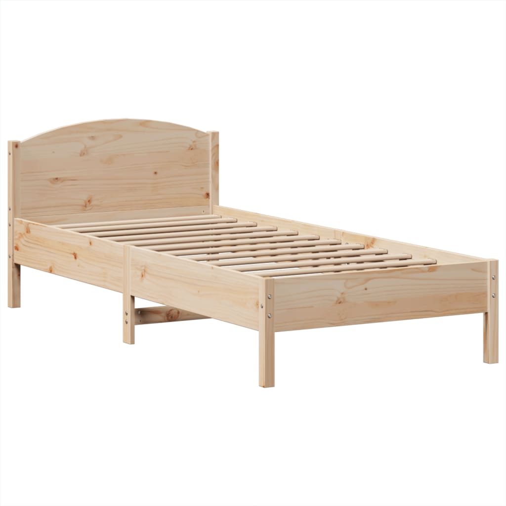 Krevet s regalom za knjige bez madraca 100x200 cm borovina