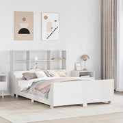 Krevet s regalom za knjige bez madraca bijeli 140x190cm od drva