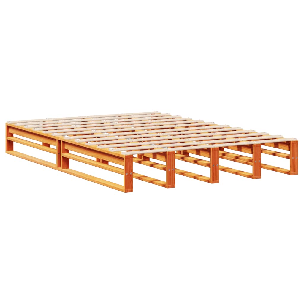 Krevet s regalom za knjige bez madraca 135x190 cm masivno drvo