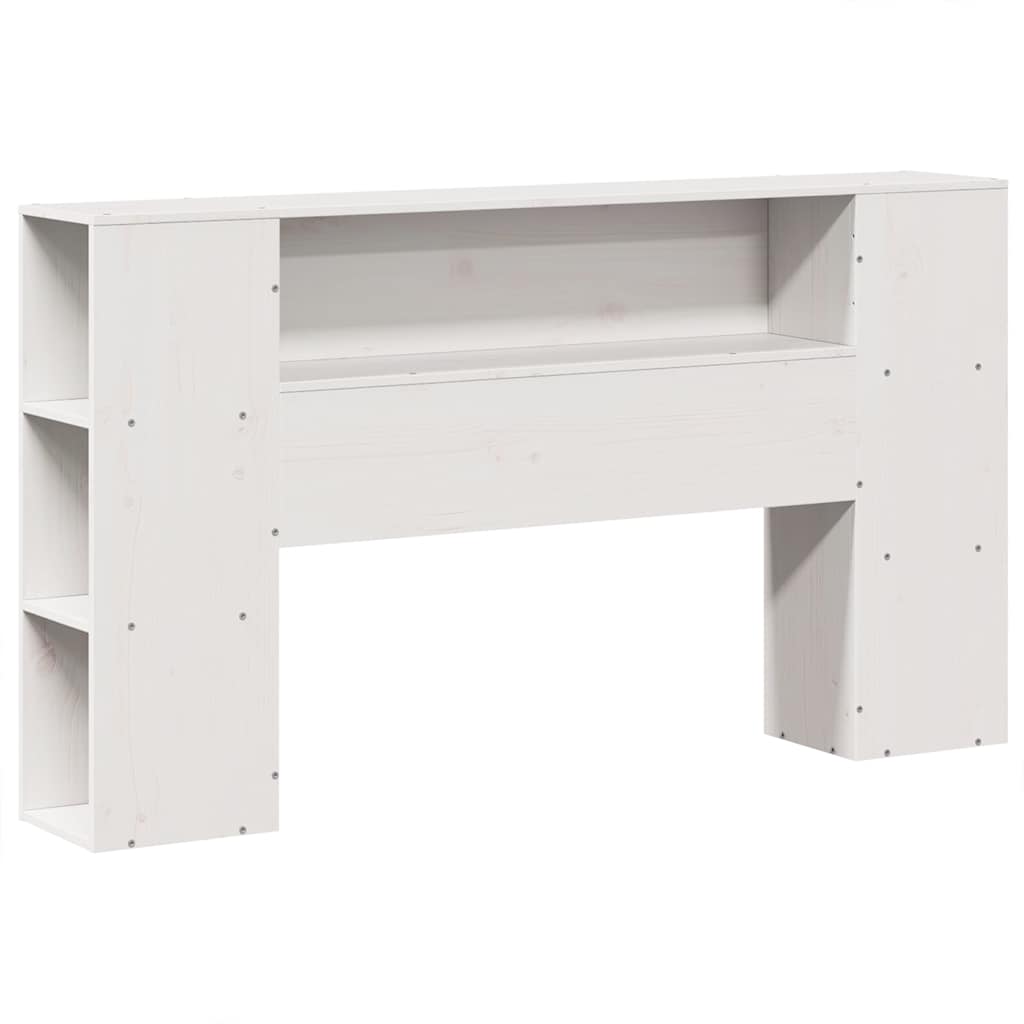 Krevet s regalom za knjige bez madraca bijeli 140x190cm od drva