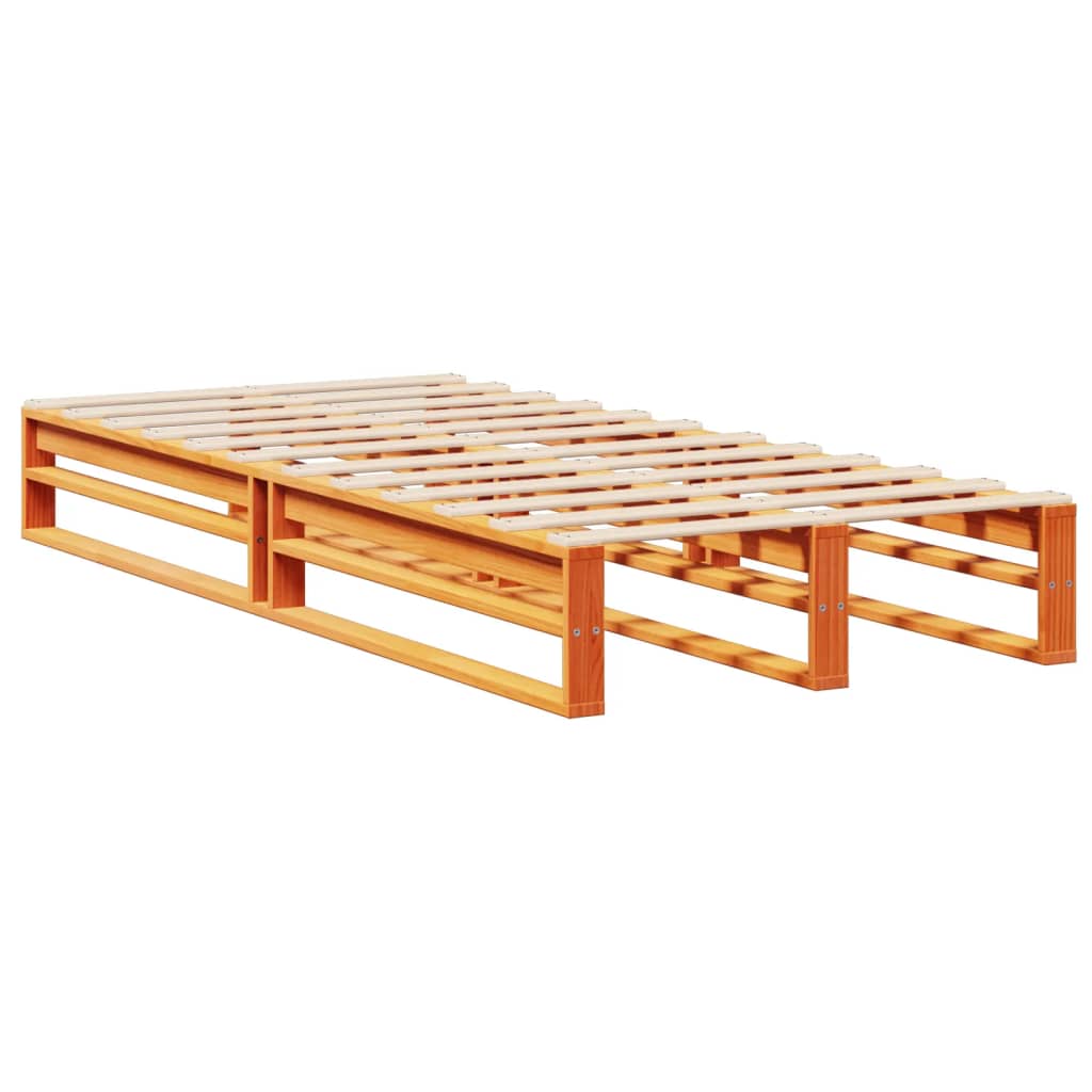 Krevet s regalom za knjige bez madraca 75 x 190 cm masivno drvo