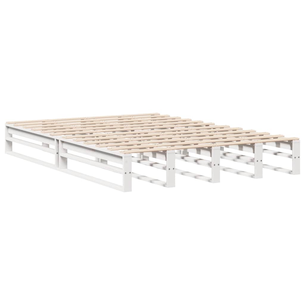 Krevet s regalom za knjige bez madraca bijeli 140x190cm od drva