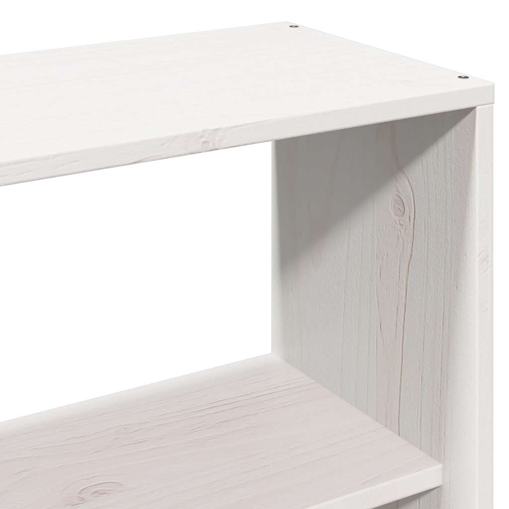 Krevet s regalom za knjige bez madraca bijeli 140x190cm od drva