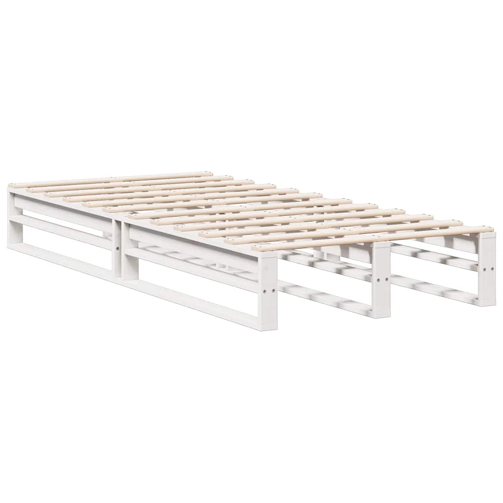 Krevet s regalom za knjige bez madraca bijeli 90x200cm borovina