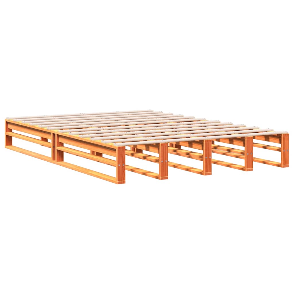 Krevet s regalom za knjige bez madraca 150x200 cm od borovine