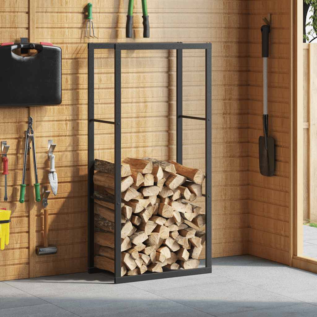 Stalak za drva crni 55x30x116 cm čelik