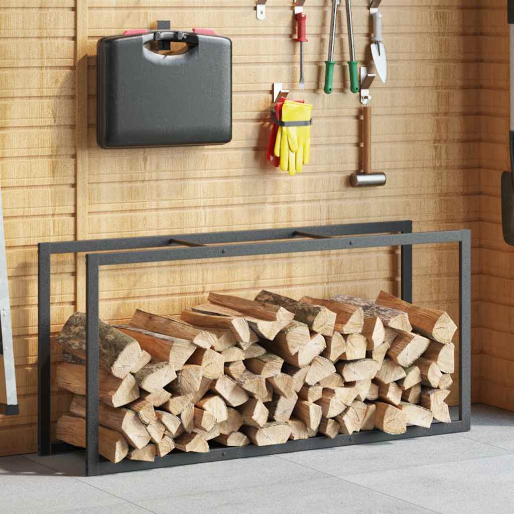 Stalak za drva crni 55x30x116 cm čelik