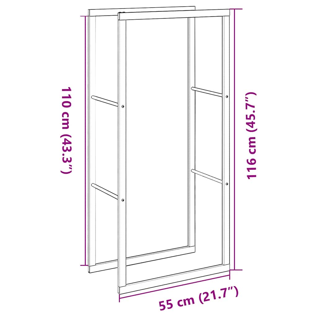 Stalak za drva crni 55x30x116 cm čelik