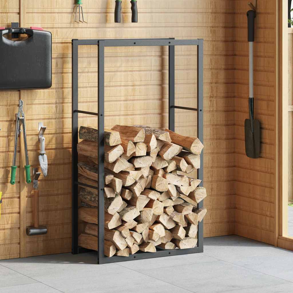 Stalak za drva crni 110x30x61 cm čelik