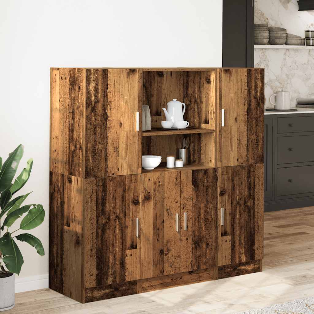 3-dijelni set kuhinjskih elemenata od starog drva