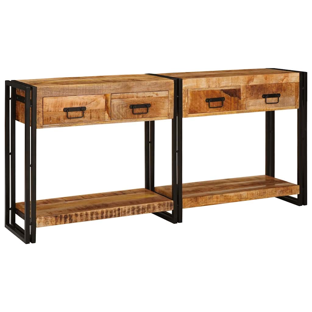 Konzolni stolovi 2 pcs Smeđa 161 x 33 x 75 cm Čvrsto drvo manga