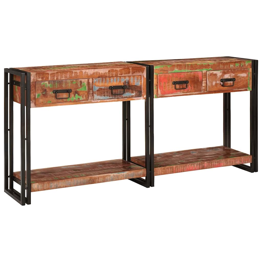 Konzolni stolovi s ladicama 2 pcs Šareni 161 x 33 x 75 cm