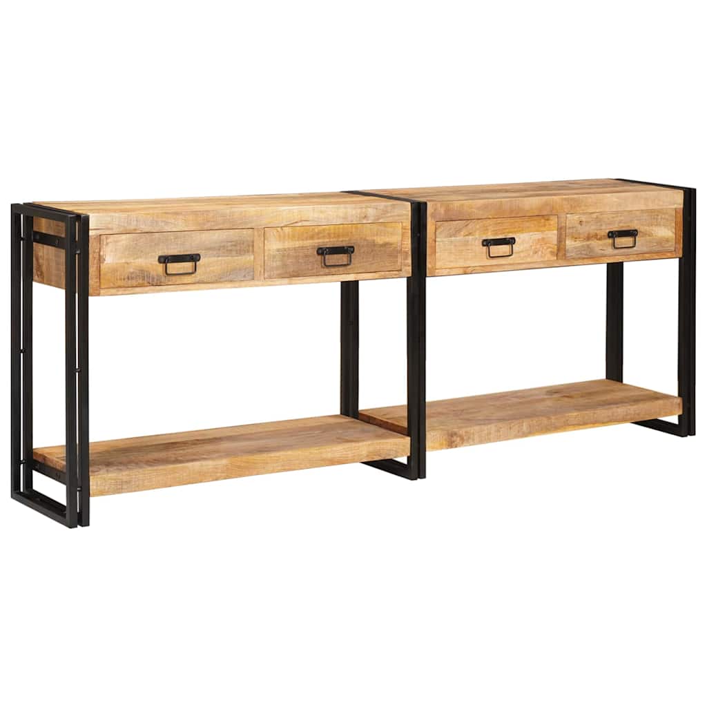 Konzolni stolovi 2 pcs Smeđa 200 x 33 x 75 cm Čvrsto drvo manga