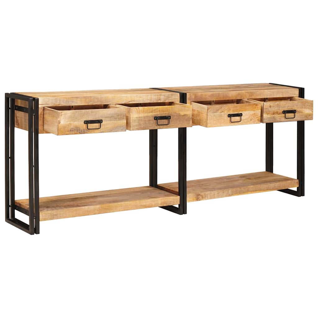 Konzolni stolovi 2 pcs Smeđa 200 x 33 x 75 cm Čvrsto drvo manga