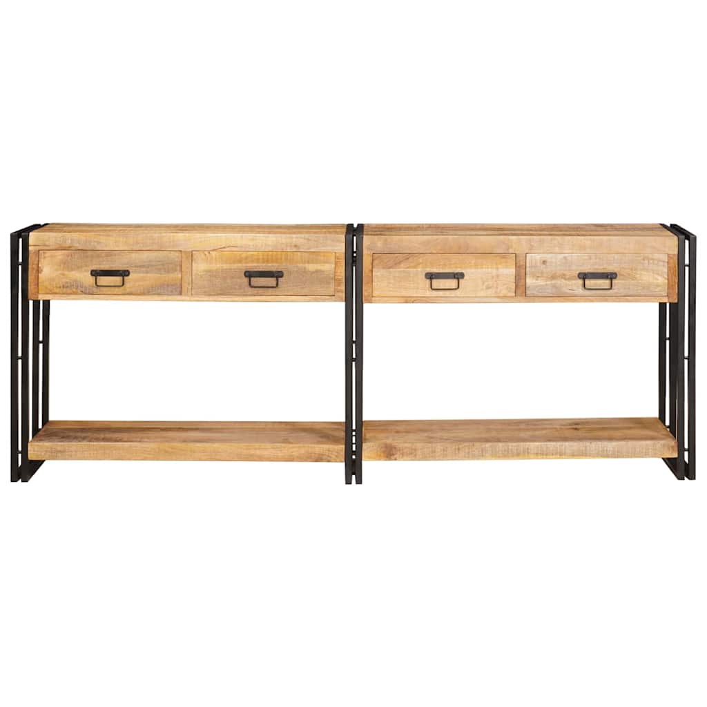 Konzolni stolovi 2 pcs Smeđa 200 x 33 x 75 cm Čvrsto drvo manga