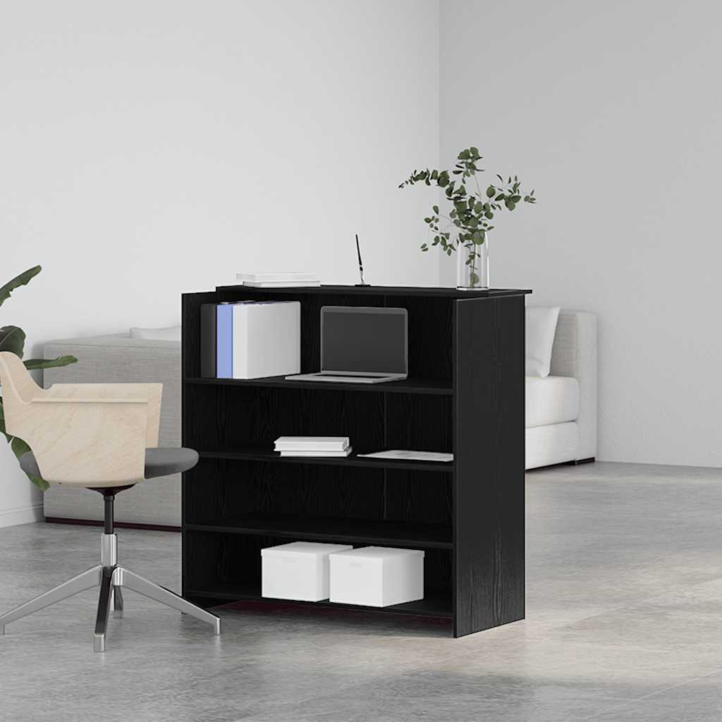 Recepcijski stol crni hrast 100x50x103,5 cm inženjerski drvo