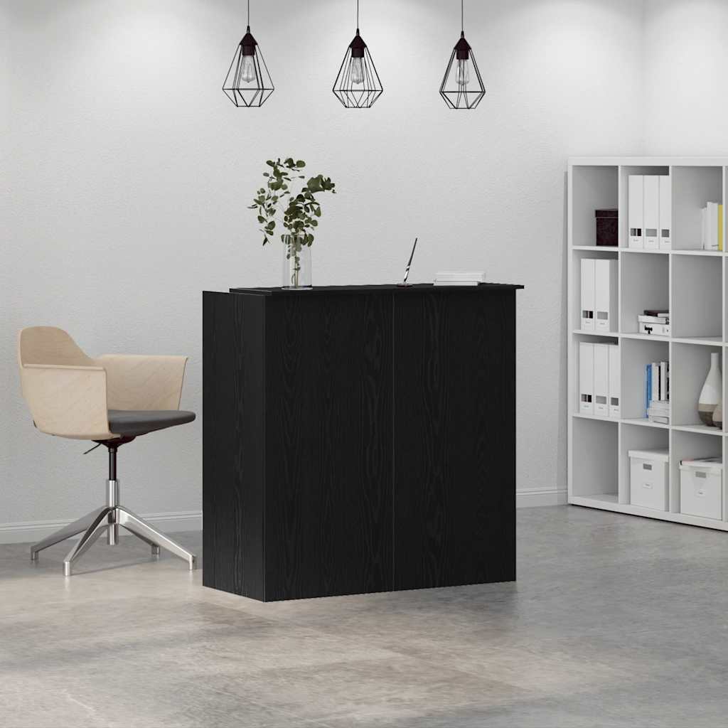 Recepcijski stol crni hrast 100x50x103,5 cm inženjerski drvo