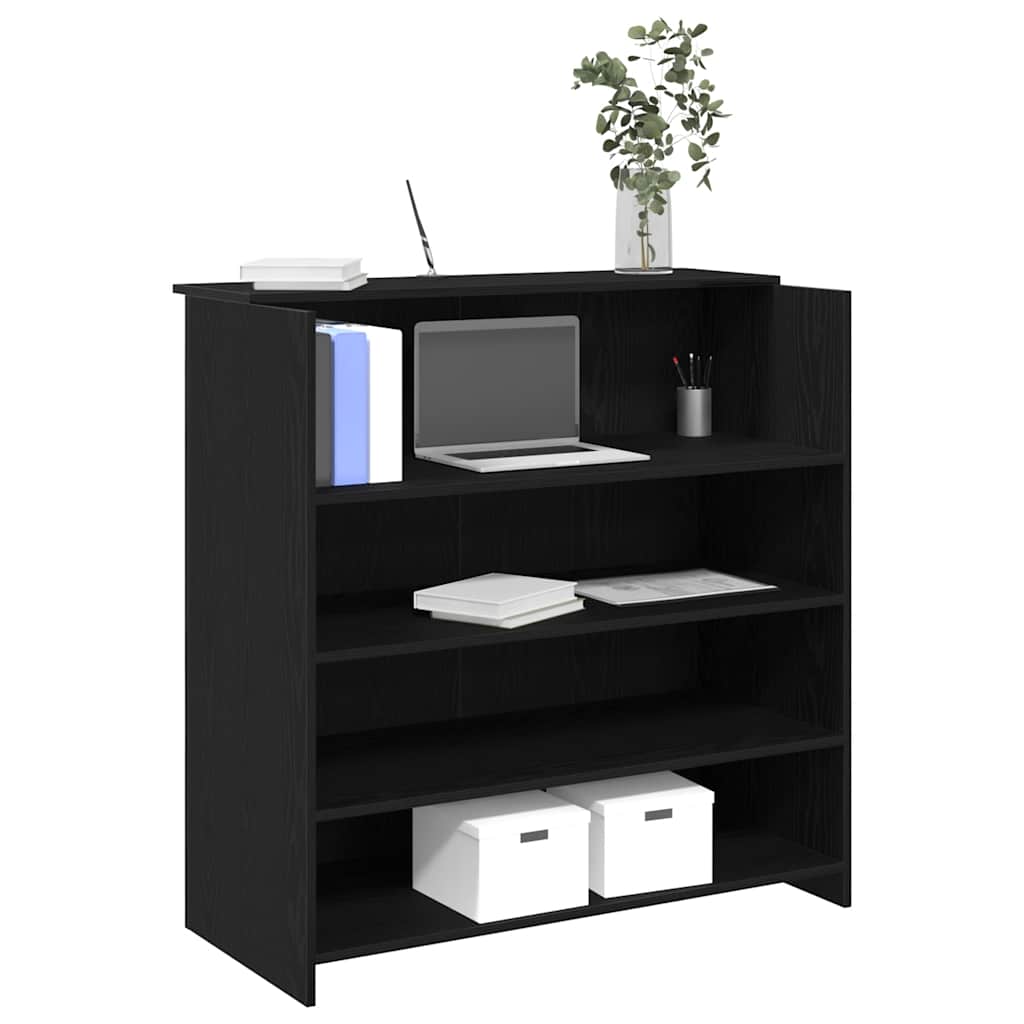 Recepcijski stol crni hrast 100x50x103,5 cm inženjerski drvo