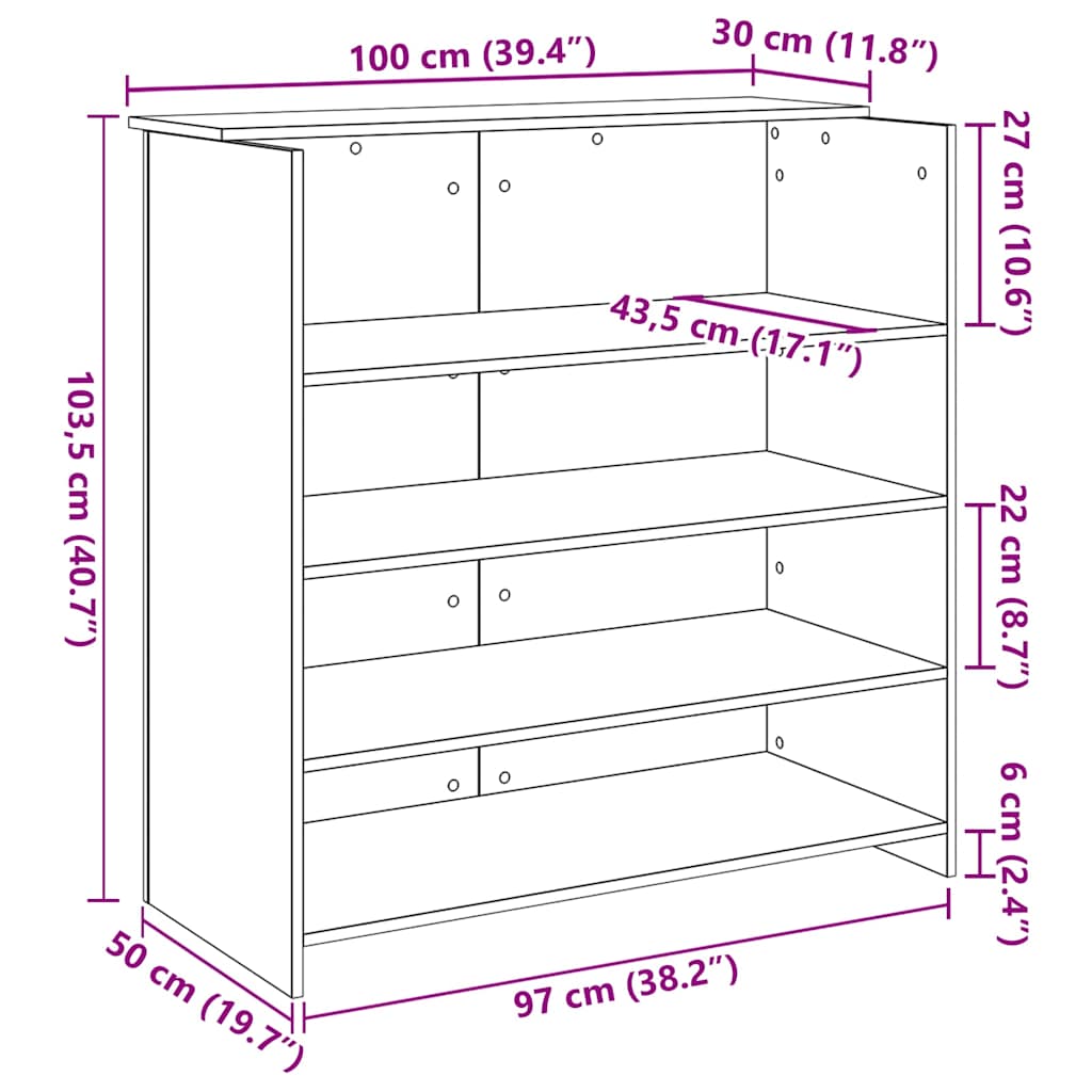 Recepcijski stol 100x50x103,5 cm od konstruiranog drva