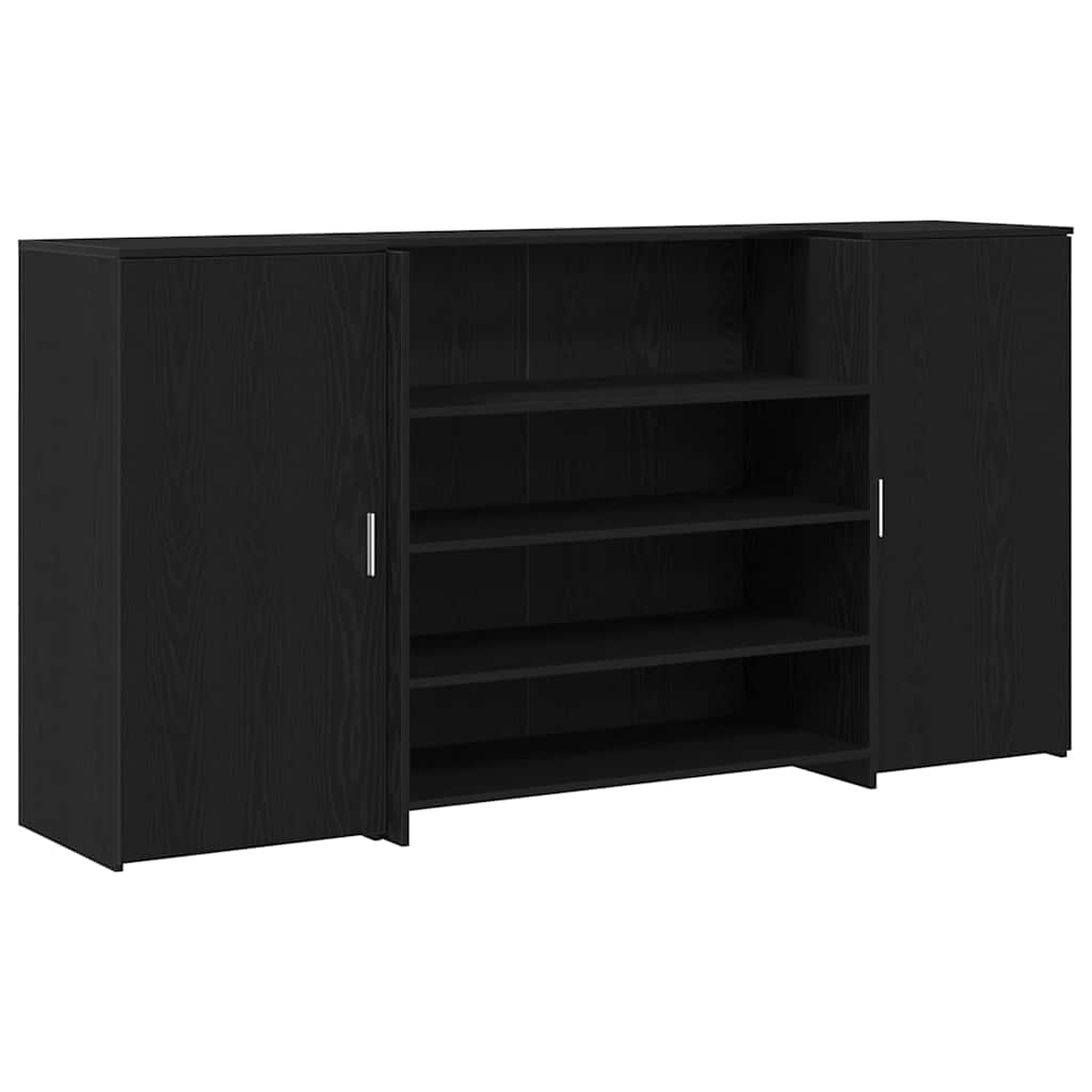Recepcijski stol crni hrast 200x50x103,5 cm inženjerski drvo