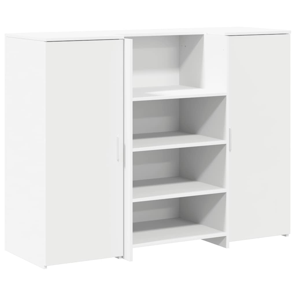 Recepcijski stol bijeli 135x50x103,5 cm izrađeno drvo