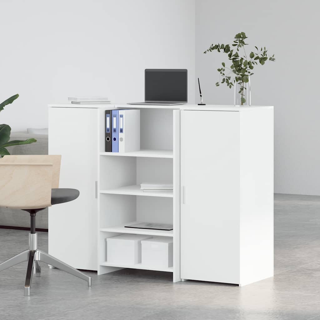 Recepcijski stol bijeli 135x50x103,5 cm izrađeno drvo