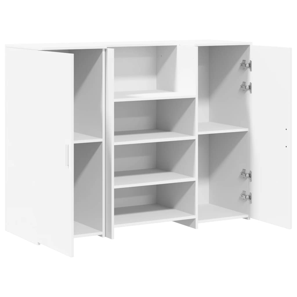 Recepcijski stol bijeli 135x50x103,5 cm izrađeno drvo