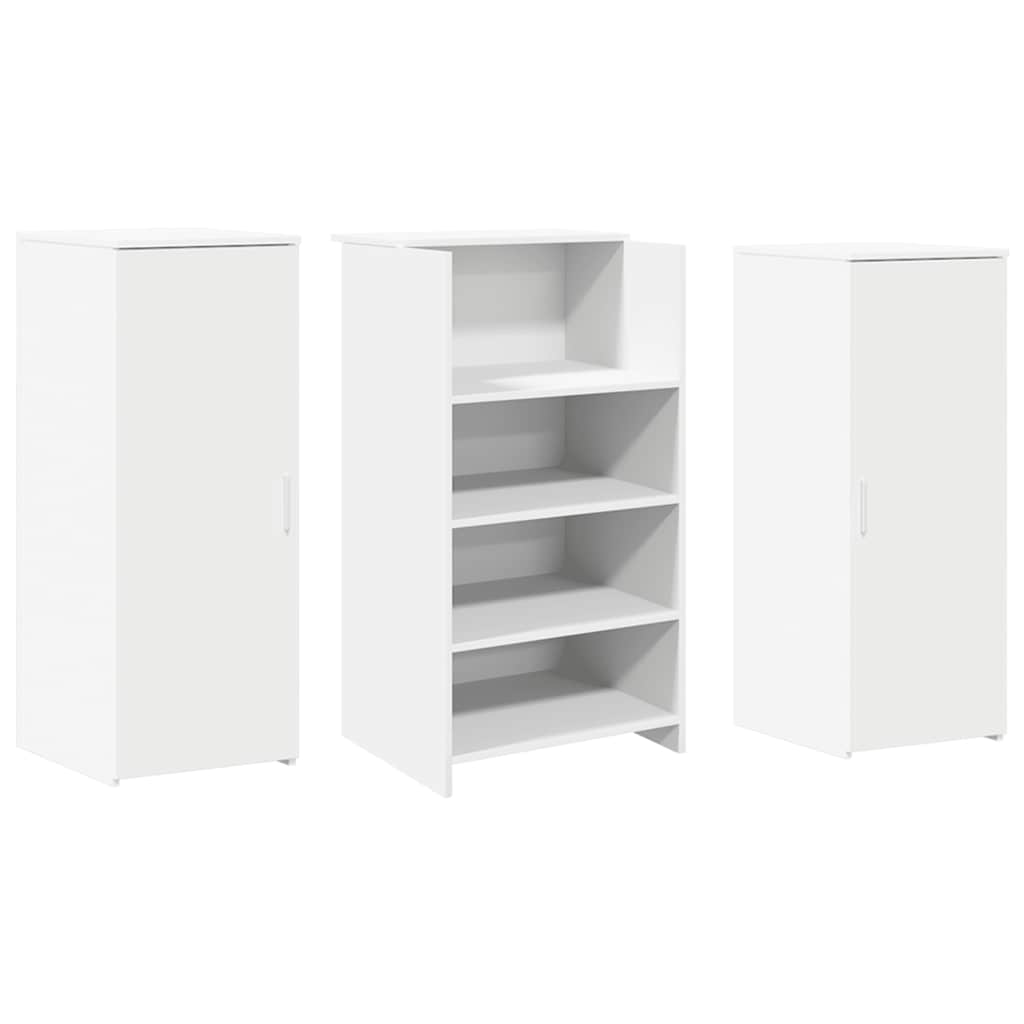 Recepcijski stol bijeli 135x50x103,5 cm izrađeno drvo