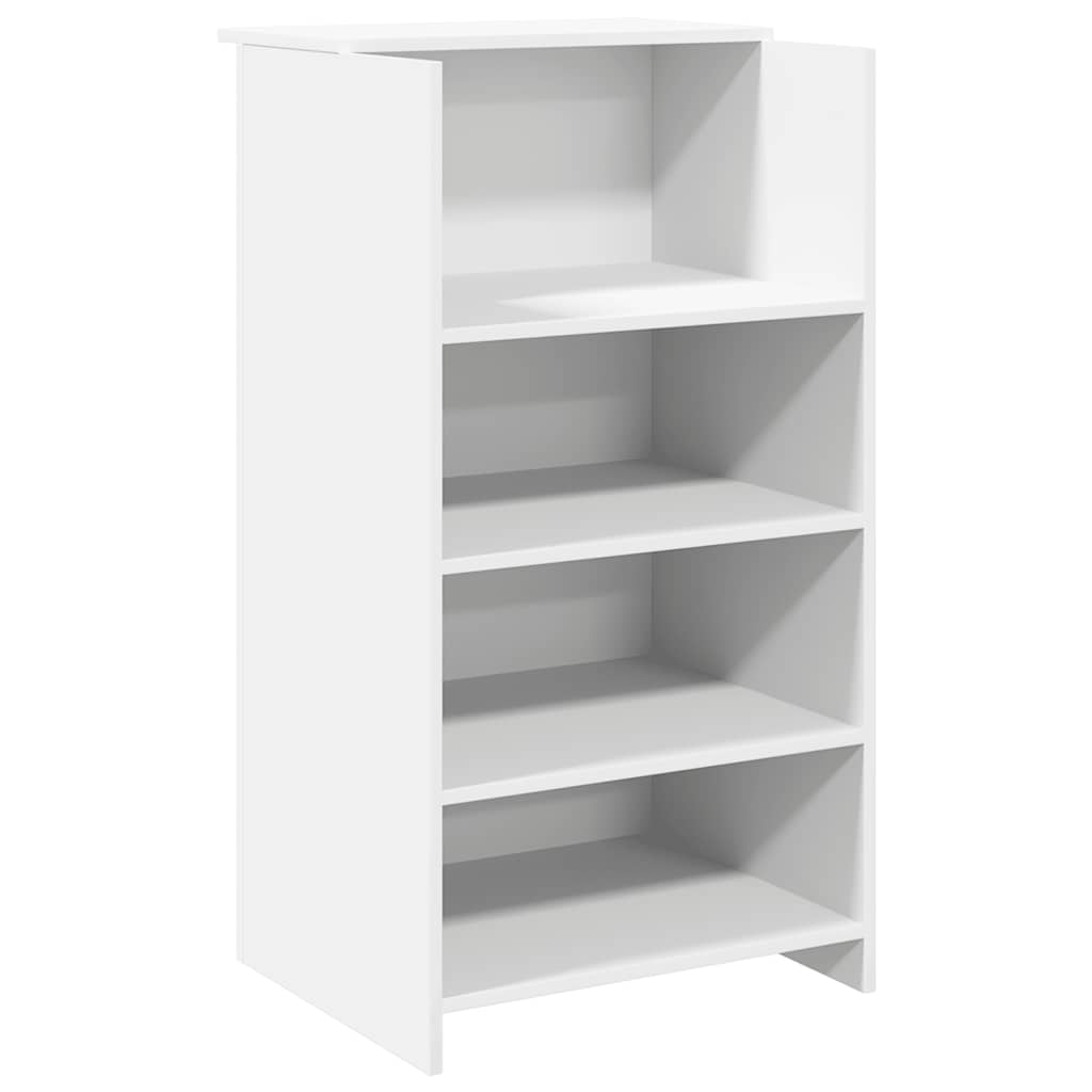 Recepcijski stol bijeli 135x50x103,5 cm izrađeno drvo