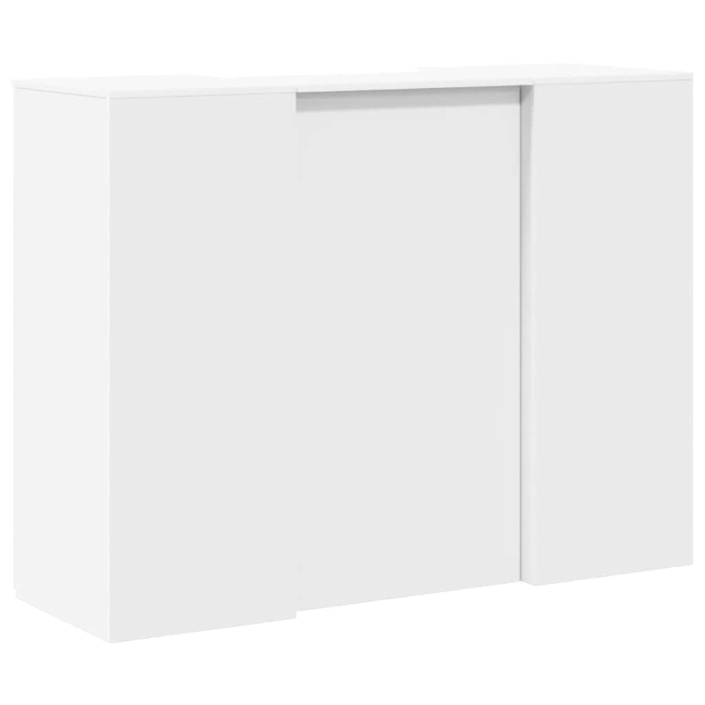 Recepcijski stol bijeli 135x50x103,5 cm izrađeno drvo