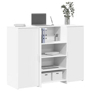 Recepcijski stol bijeli 135x50x103,5 cm izrađeno drvo