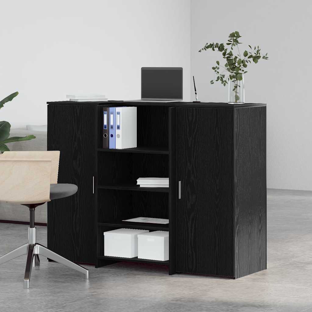 Recepcijski stol crni hrast 135x50x103,5 cm konstruiranog drva